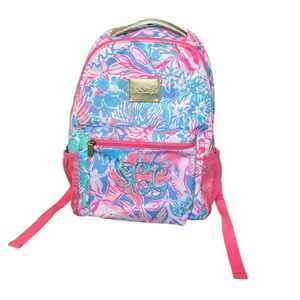 Lilly Pulitzer Bahia Backpack in Blue Peri Viva La Lilly embroidered initials SC